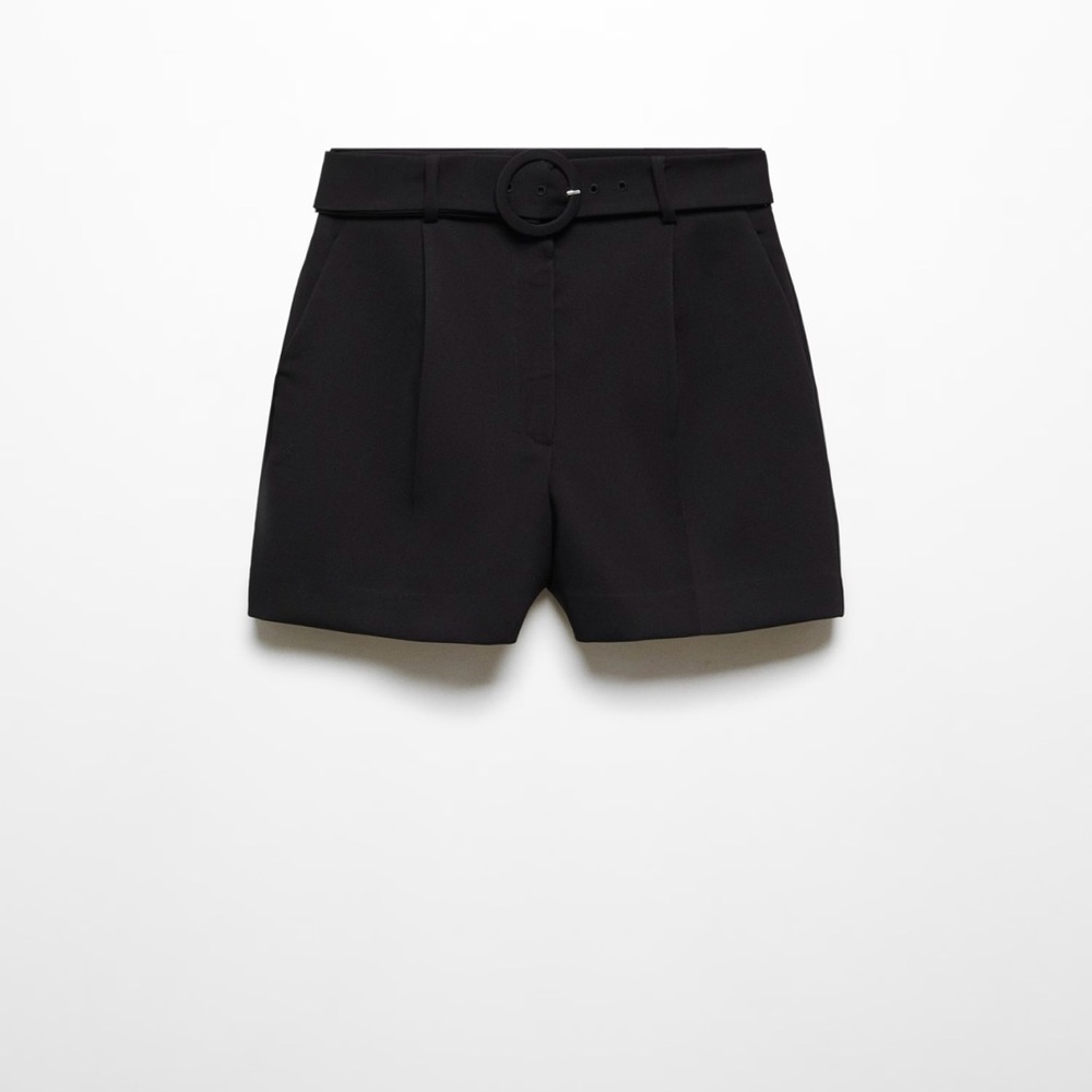 Mango High Waisted Paper Bag Shorts